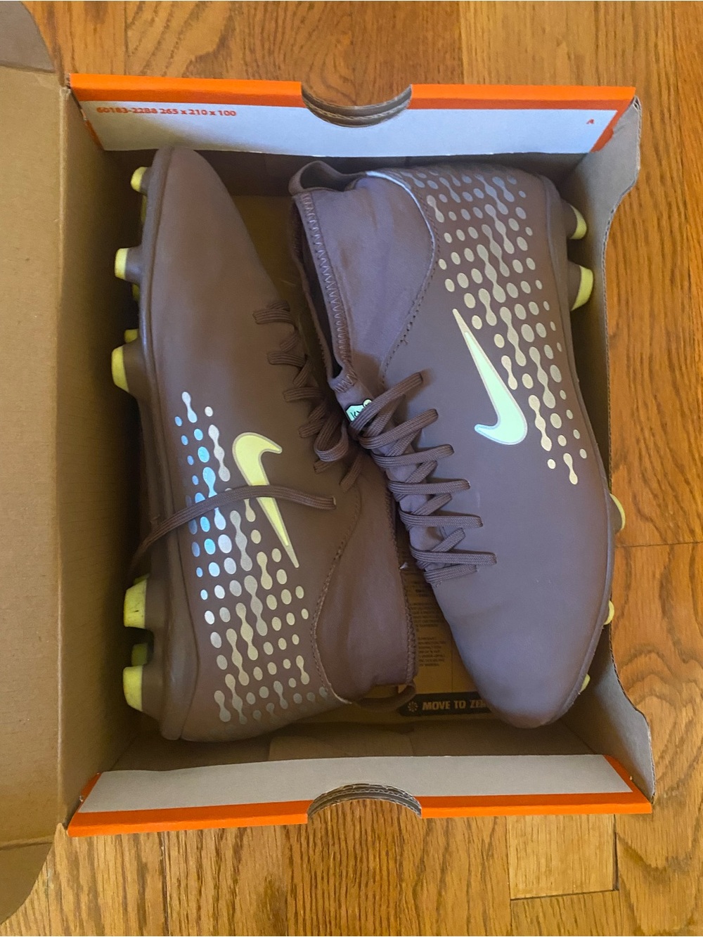 Nike Youth Brown Soccer Cleats with Yellow Accents